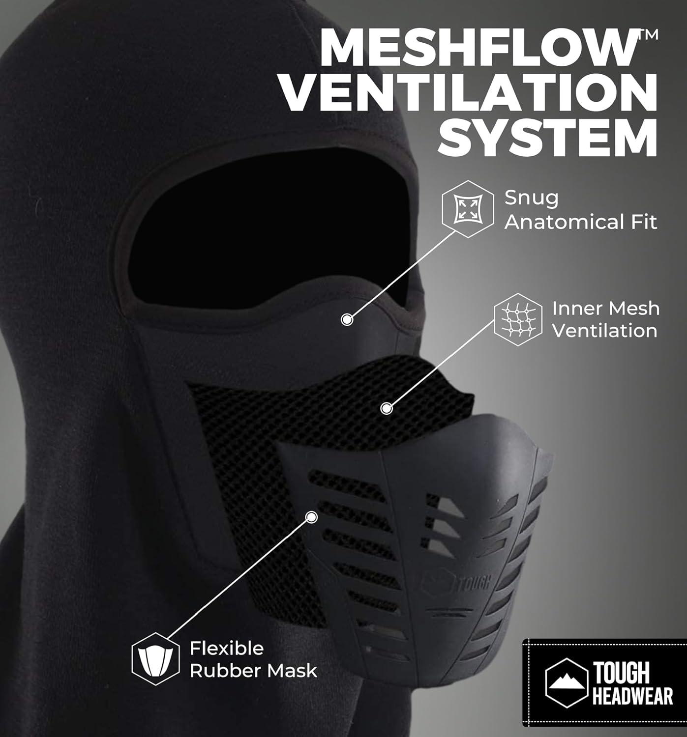 imageBalaclava Ski Mask  Thermal Face Mask Cold Weather Motorcycle Gear with Breathable Air Vents  Winter Face MaskBlack