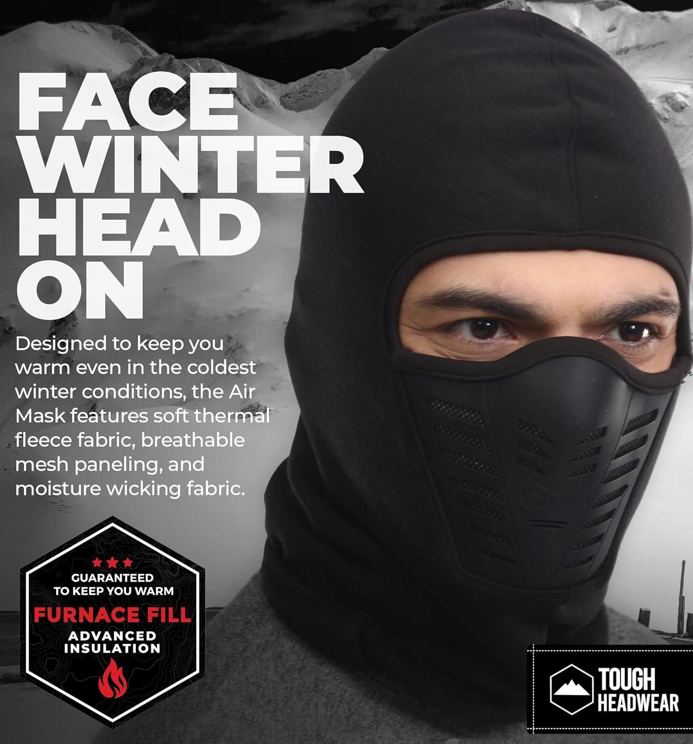 imageBalaclava Ski Mask  Thermal Face Mask Cold Weather Motorcycle Gear with Breathable Air Vents  Winter Face MaskBlack