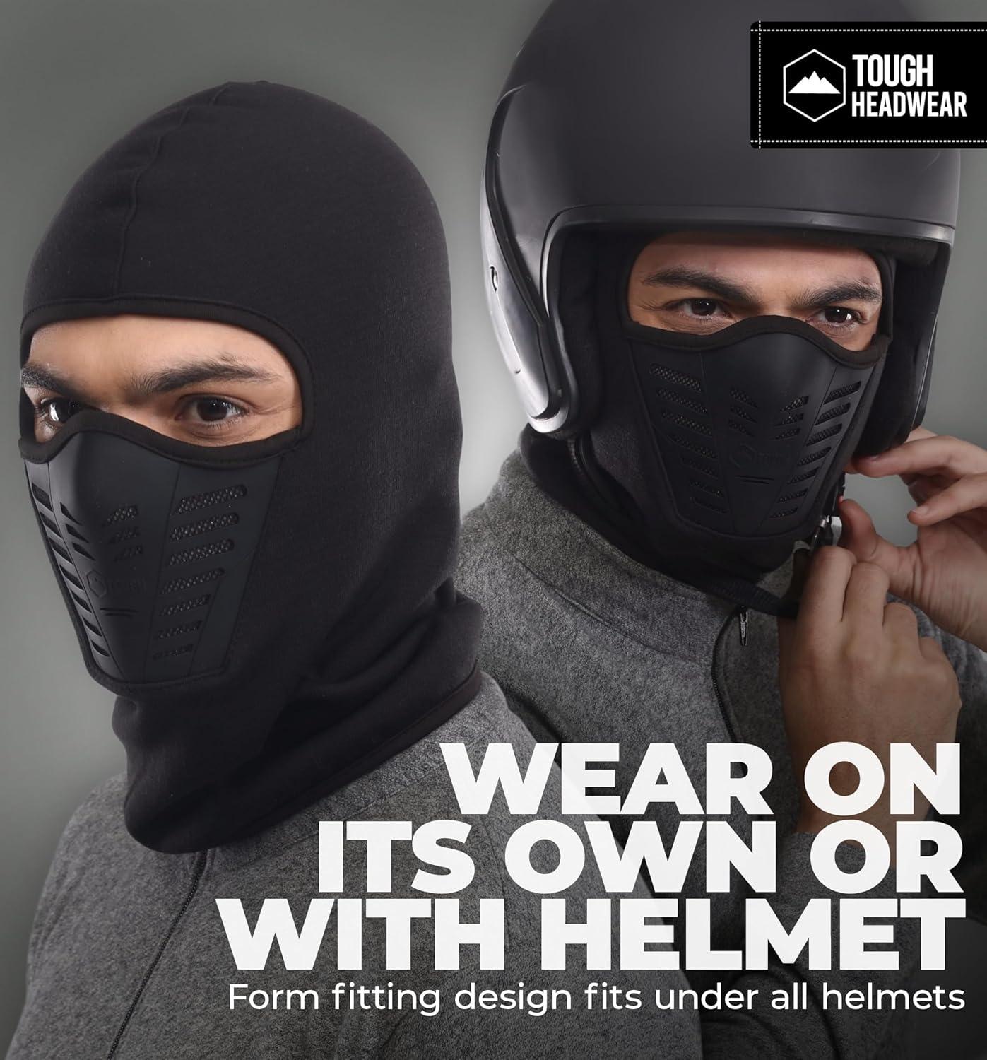 imageBalaclava Ski Mask  Thermal Face Mask Cold Weather Motorcycle Gear with Breathable Air Vents  Winter Face MaskBlack