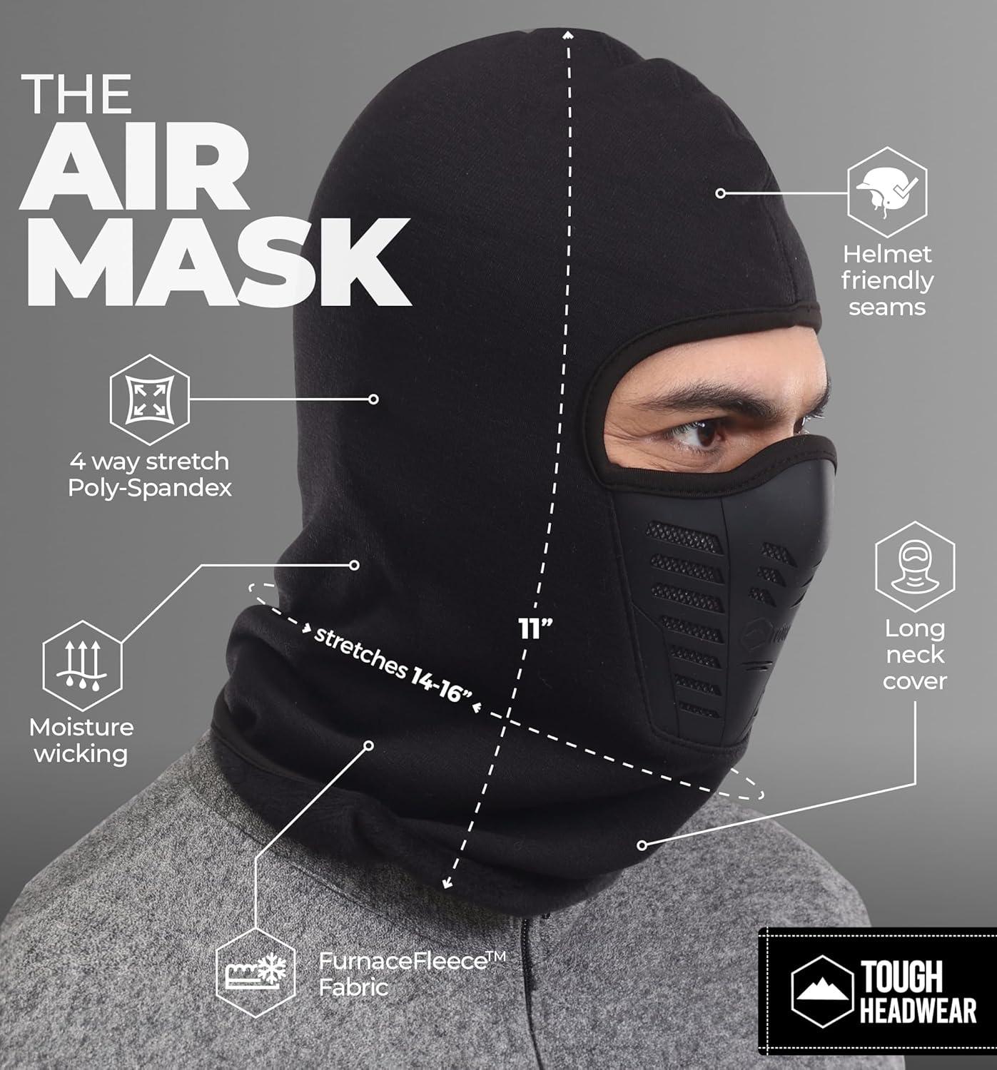 imageBalaclava Ski Mask  Thermal Face Mask Cold Weather Motorcycle Gear with Breathable Air Vents  Winter Face MaskBlack