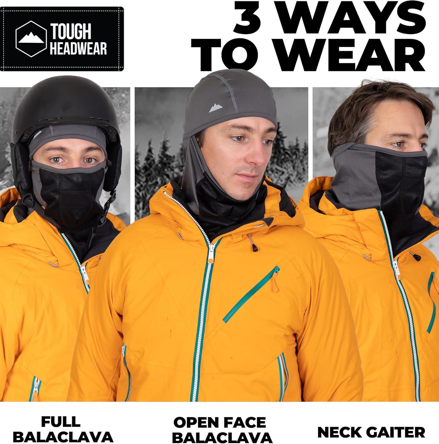 imageBalaclava Ski Mask  Winter Face Mask for Men ampamp Women  Cold Weather Gear for Skiing Snowboarding ampamp Motorcycle RidingBlack and Grey