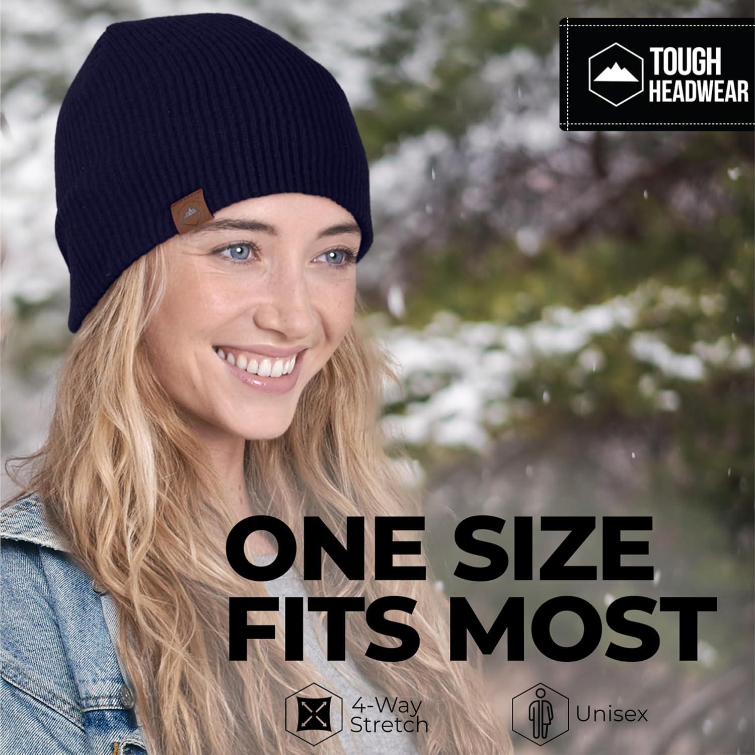 imageBeanie for Men  Warm Winter Hats for Men Knit Hat for Cold Weather Soft Ribbed Beanie Cap ampamp Lightweight Toboggan HatsBlack  Black  Navy Blue