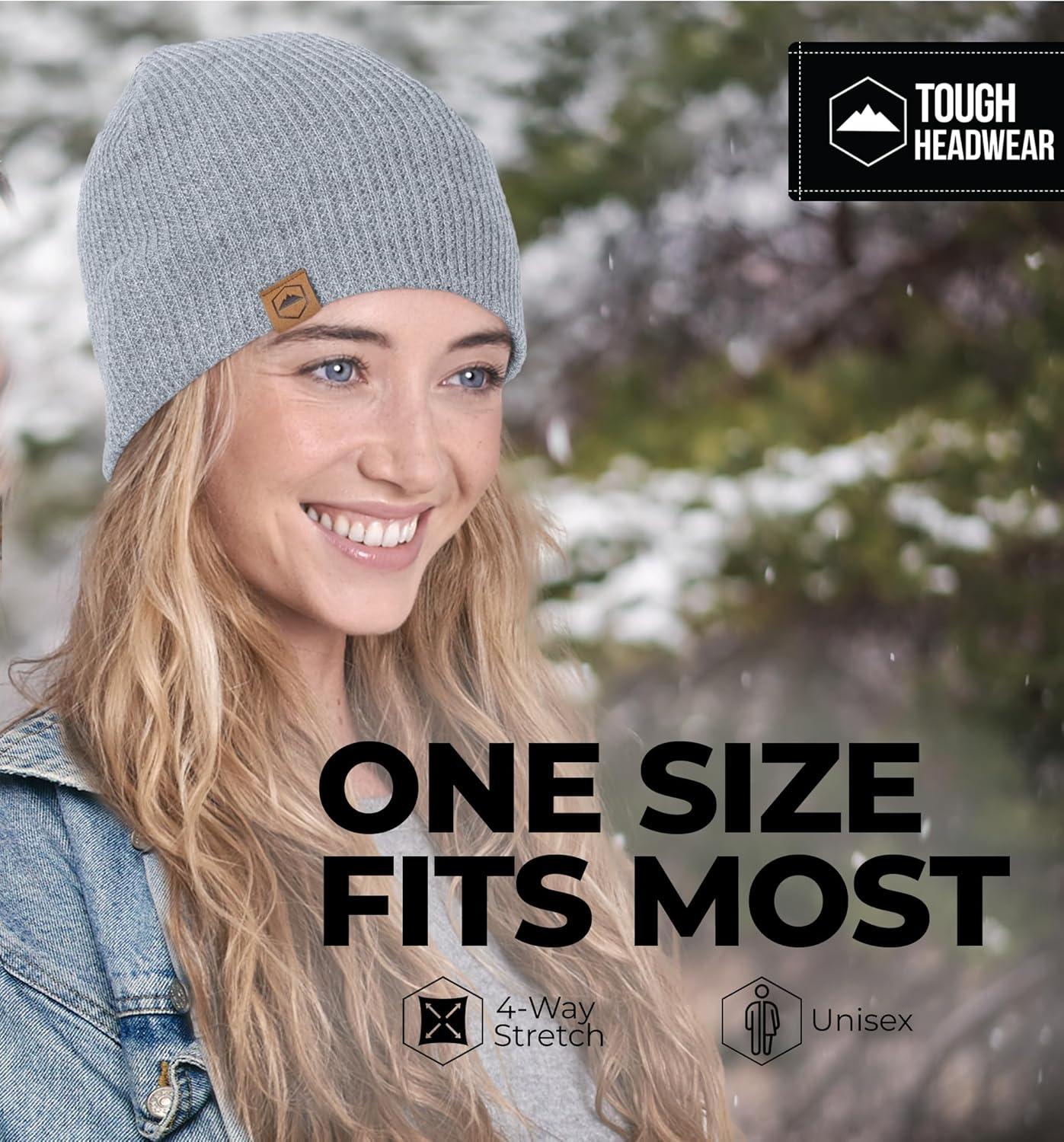 imageBeanie for Men  Warm Winter Hats for Men Knit Hat for Cold Weather Soft Ribbed Beanie Cap ampamp Lightweight Toboggan HatsLight Gray