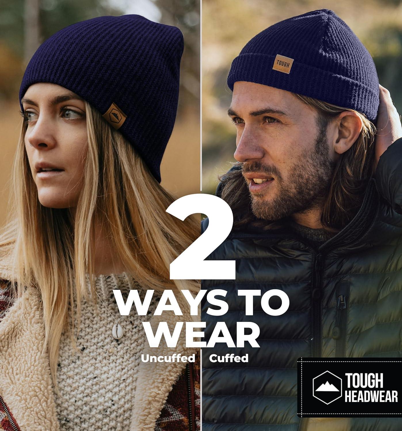 imageBeanie for Men  Warm Winter Hats for Men Knit Hat for Cold Weather Soft Ribbed Beanie Cap ampamp Lightweight Toboggan HatsNavy Blue