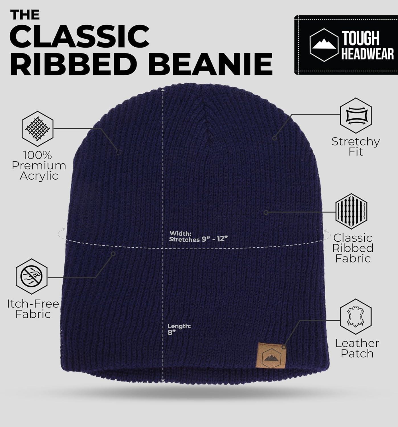 imageBeanie for Men  Warm Winter Hats for Men Knit Hat for Cold Weather Soft Ribbed Beanie Cap ampamp Lightweight Toboggan HatsNavy Blue