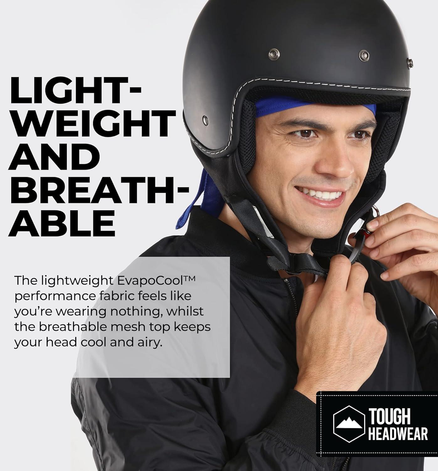 imageCooling Helmet Liners  Do Rag Skull Caps for Men  Cooling Head Wraps Hard Hat Liner  Motorcycle Pirate Bandana1 Black  1 Gray  1 Blue  1 White