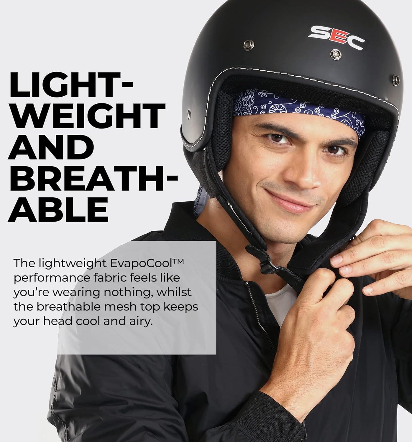 imageCooling Helmet Liners  Do Rag Skull Caps for Men  Cooling Head Wraps Hard Hat Liner  Motorcycle Pirate Bandana1 Black  1 Red  1 Navy  1 White