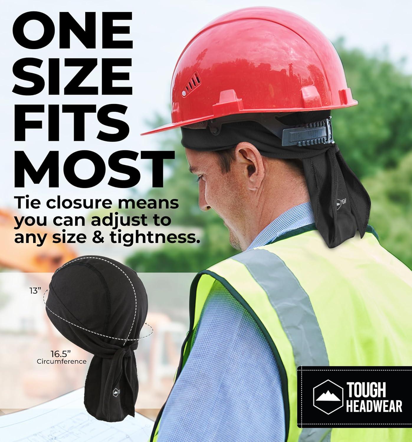 imageCooling Helmet Liners  Do Rag Skull Caps for Men  Cooling Head Wraps Hard Hat Liner  Motorcycle Pirate Bandana2 Black  2 Gray