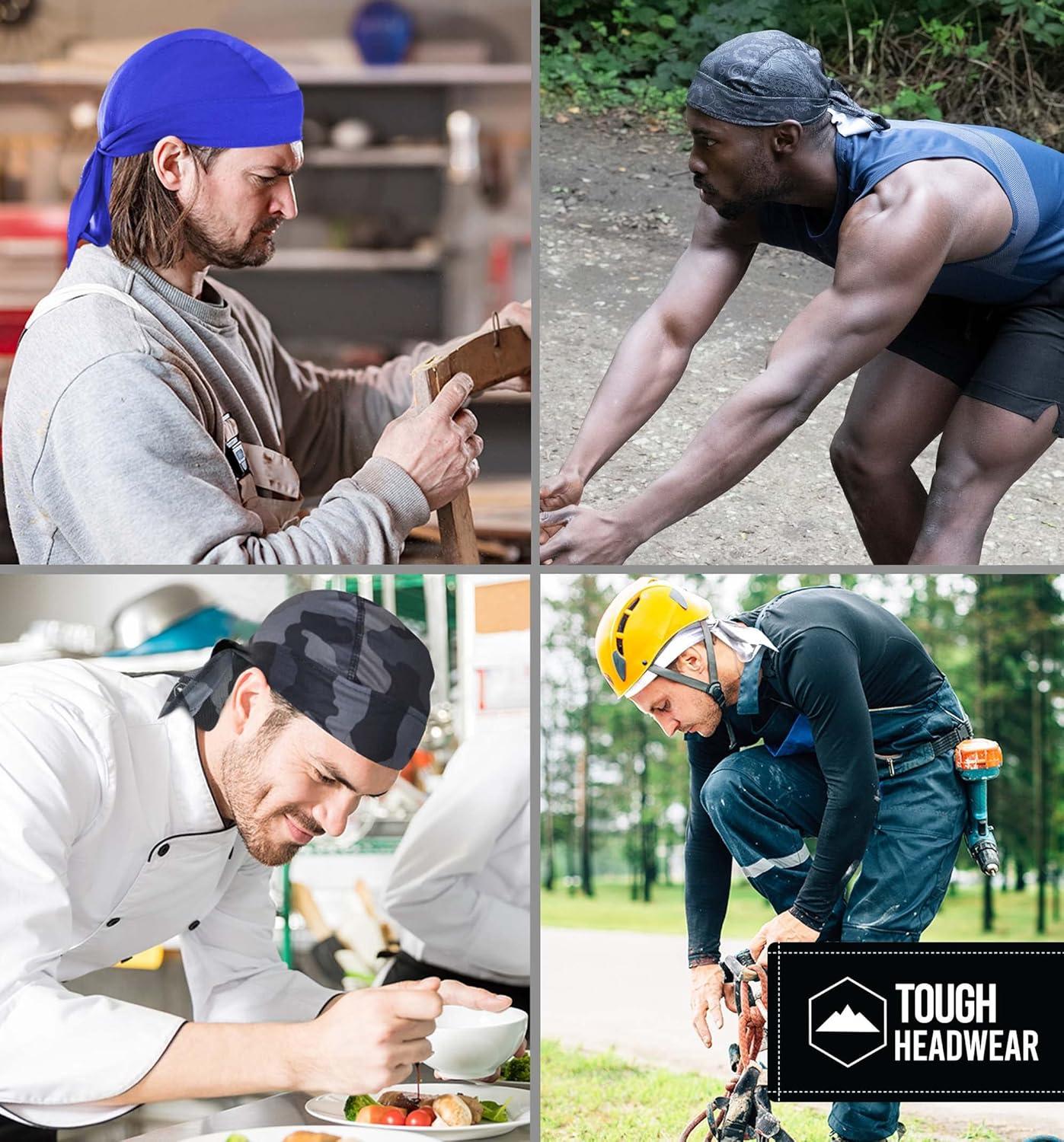 imageCooling Helmet Liners  Do Rag Skull Caps for Men  Cooling Head Wraps Hard Hat Liner  Motorcycle Pirate BandanaArctic Camo