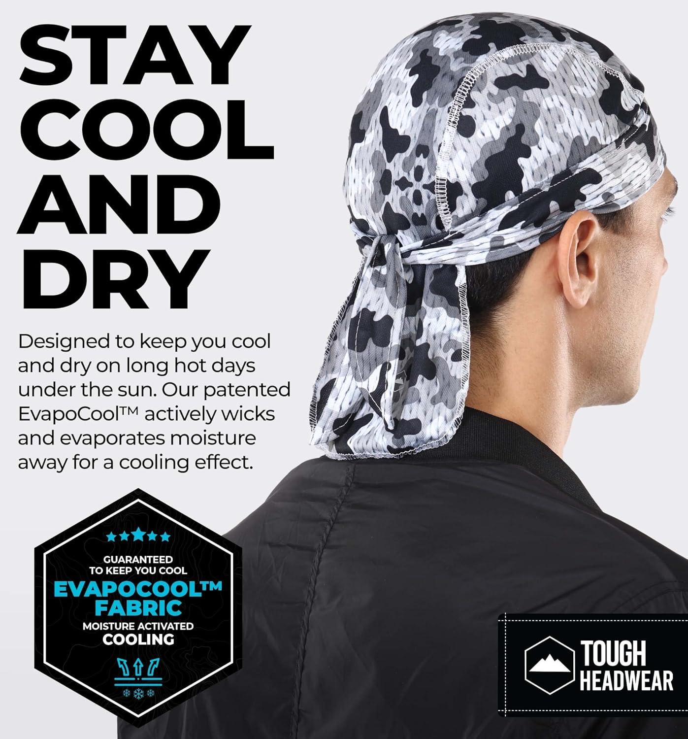 imageCooling Helmet Liners  Do Rag Skull Caps for Men  Cooling Head Wraps Hard Hat Liner  Motorcycle Pirate BandanaArctic Camo