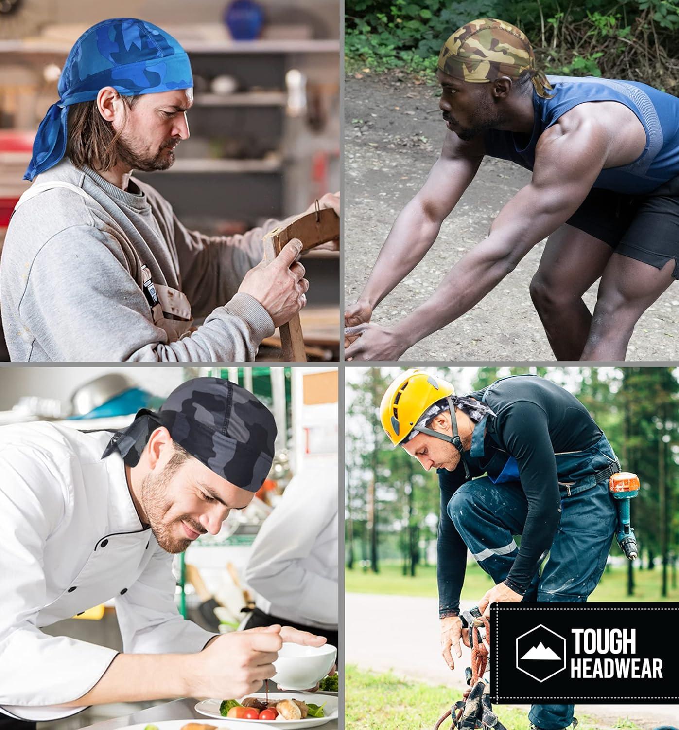 imageCooling Helmet Liners  Do Rag Skull Caps for Men  Cooling Head Wraps Hard Hat Liner  Motorcycle Pirate BandanaAssorted Camo