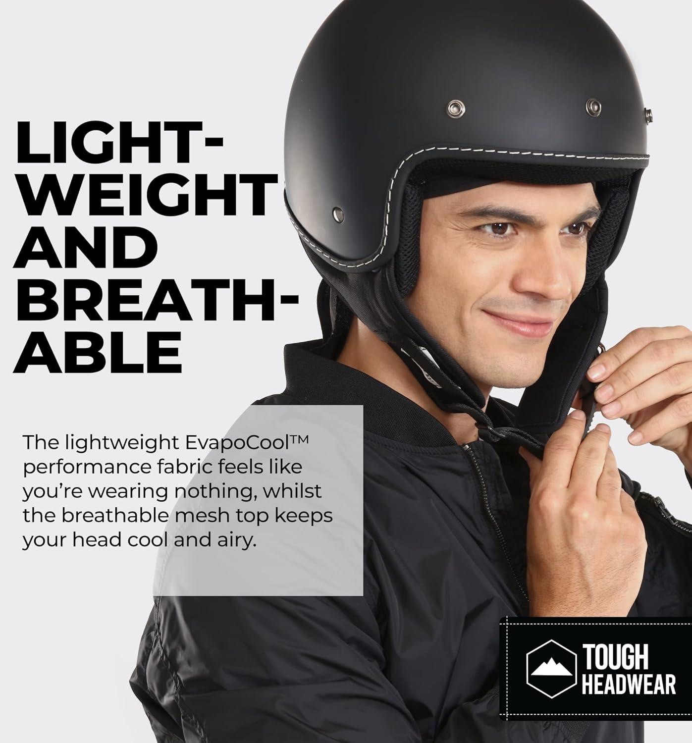 imageCooling Helmet Liners  Do Rag Skull Caps for Men  Cooling Head Wraps Hard Hat Liner  Motorcycle Pirate BandanaBlack