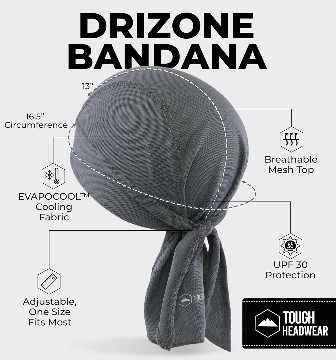 imageCooling Helmet Liners  Do Rag Skull Caps for Men  Cooling Head Wraps Hard Hat Liner  Motorcycle Pirate BandanaDark Gray