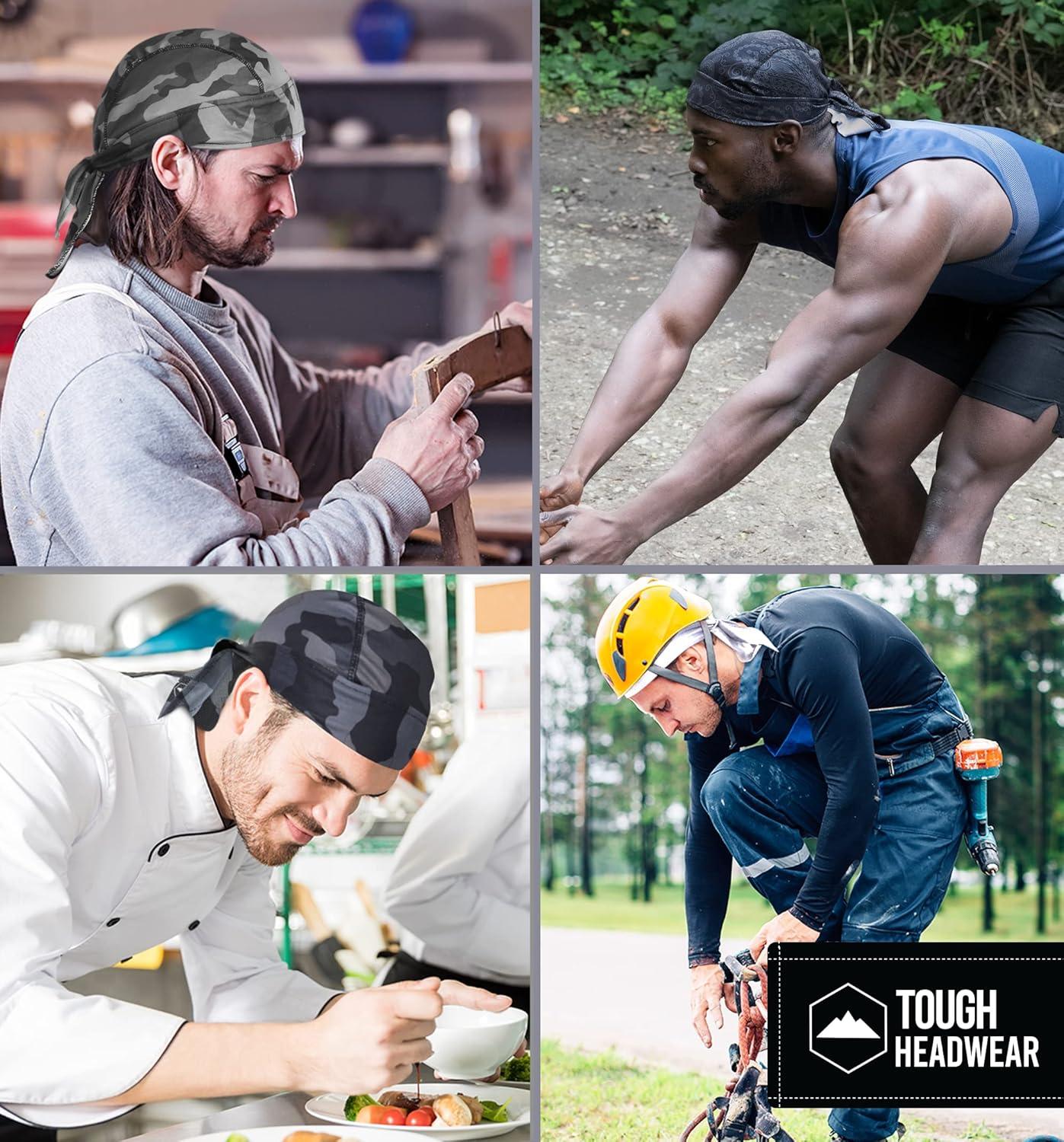 imageCooling Helmet Liners  Do Rag Skull Caps for Men  Cooling Head Wraps Hard Hat Liner  Motorcycle Pirate BandanaPaisley  Black