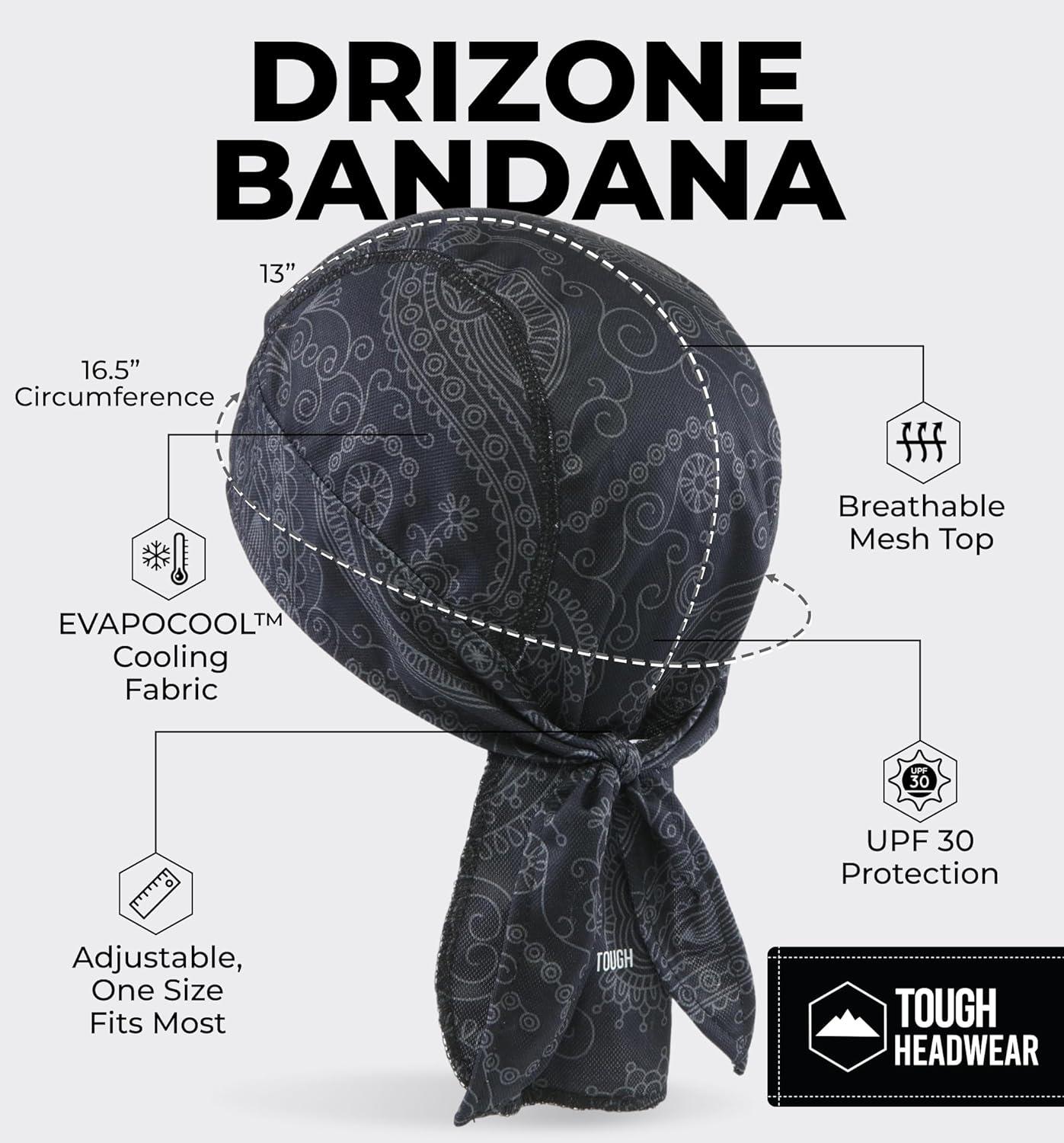 imageCooling Helmet Liners  Do Rag Skull Caps for Men  Cooling Head Wraps Hard Hat Liner  Motorcycle Pirate BandanaPaisley  Black