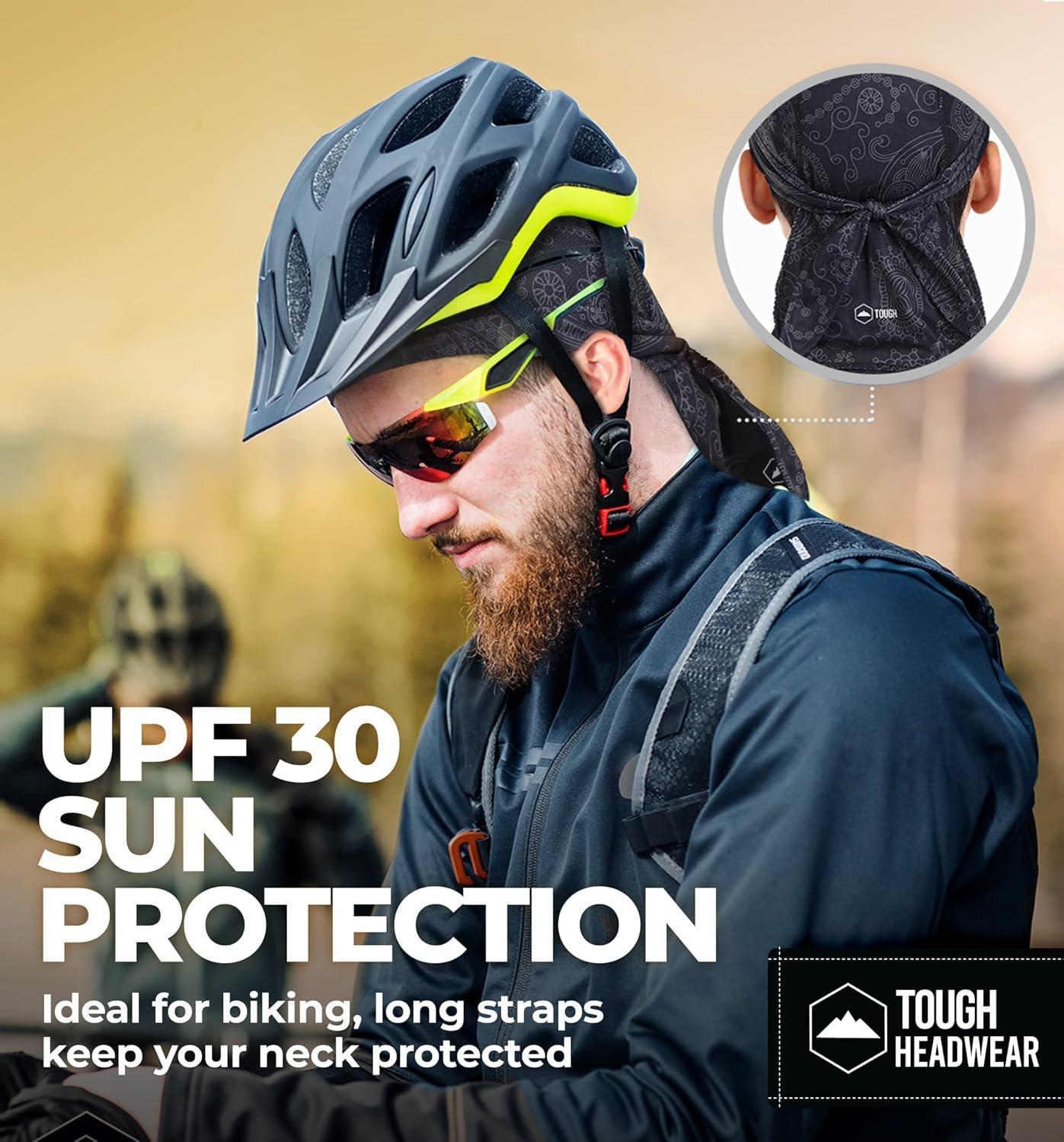 imageCooling Helmet Liners  Do Rag Skull Caps for Men  Cooling Head Wraps Hard Hat Liner  Motorcycle Pirate BandanaPaisley  Black