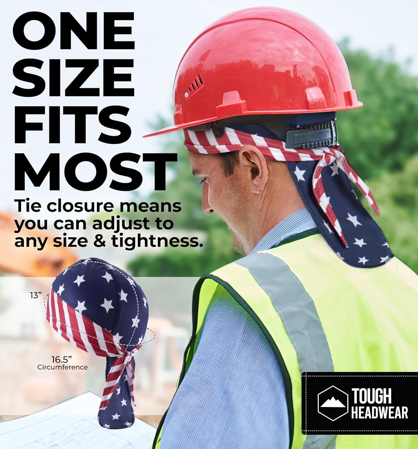 imageCooling Helmet Liners  Do Rag Skull Caps for Men  Cooling Head Wraps Hard Hat Liner  Motorcycle Pirate BandanaUs Flag