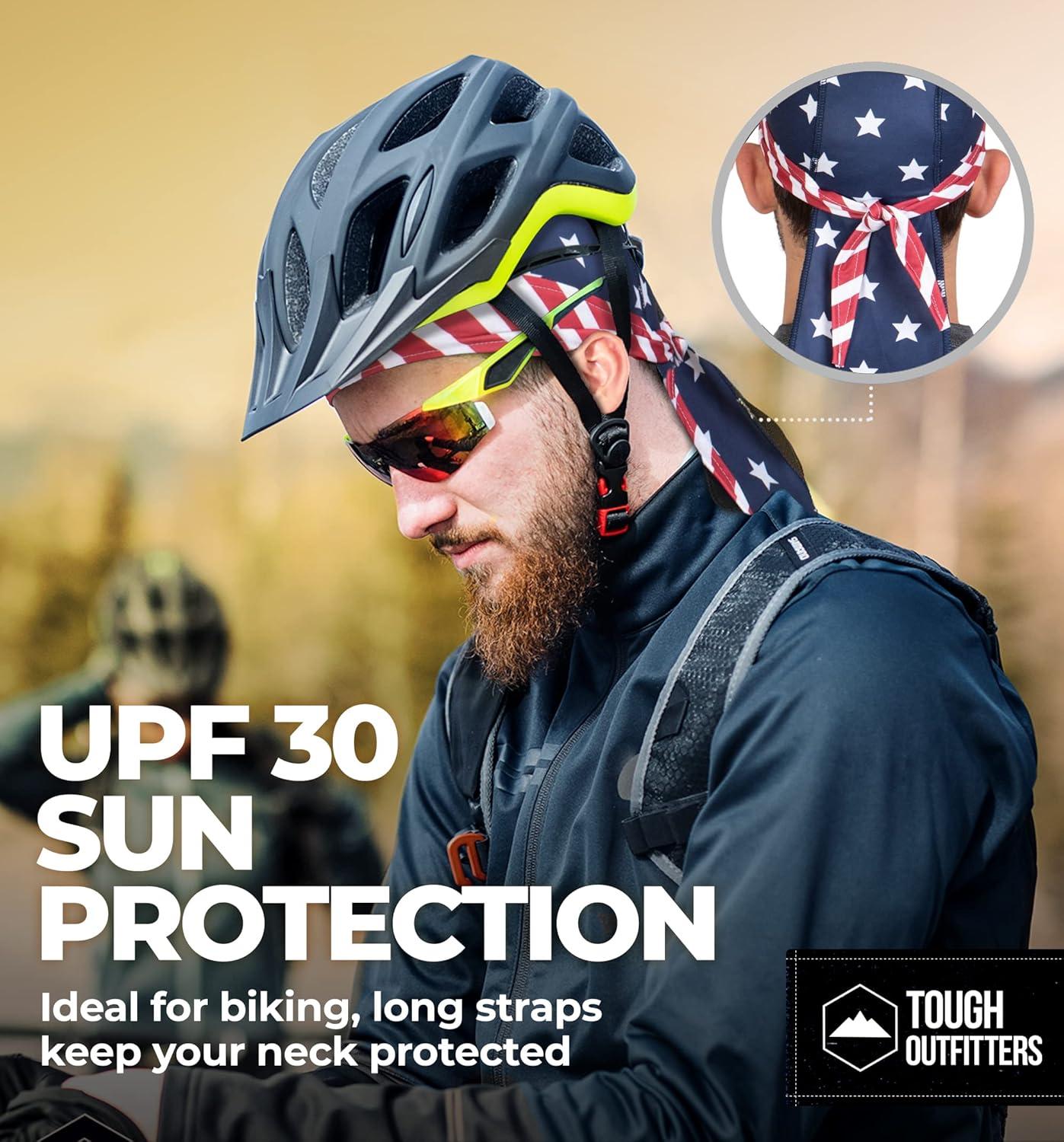 imageCooling Helmet Liners  Do Rag Skull Caps for Men  Cooling Head Wraps Hard Hat Liner  Motorcycle Pirate BandanaUs Flag