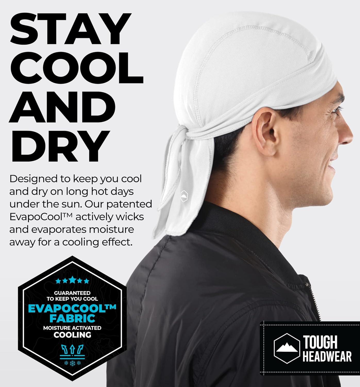 imageCooling Helmet Liners  Do Rag Skull Caps for Men  Cooling Head Wraps Hard Hat Liner  Motorcycle Pirate BandanaWhite