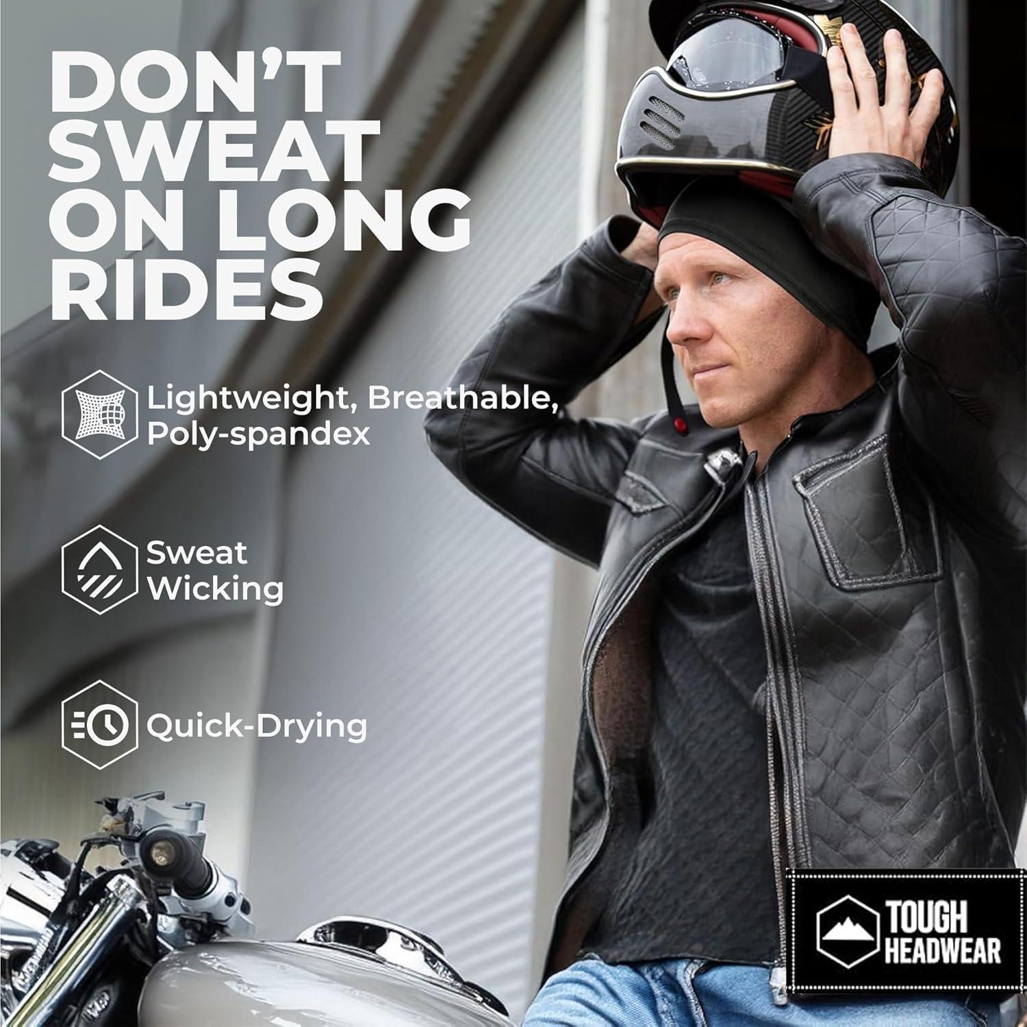 imageCooling Skull Cap for Men  Hard Hat Liner Cycling Cap Head Caps for Men Helmet Liner for Motorcycle2 Black  2 Blue  2 Dark Gray