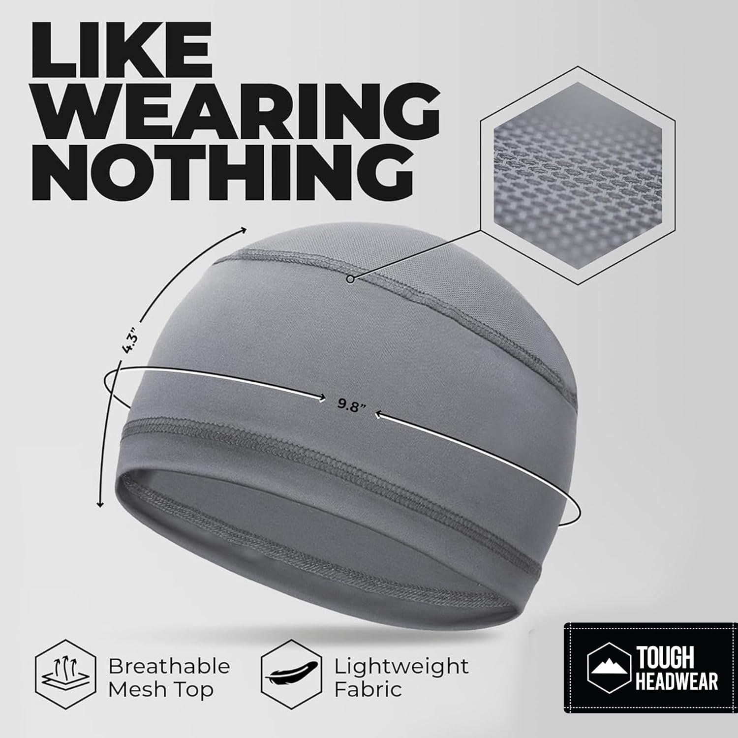 imageCooling Skull Cap for Men  Hard Hat Liner Cycling Cap Head Caps for Men Helmet Liner for MotorcycleDark Gray