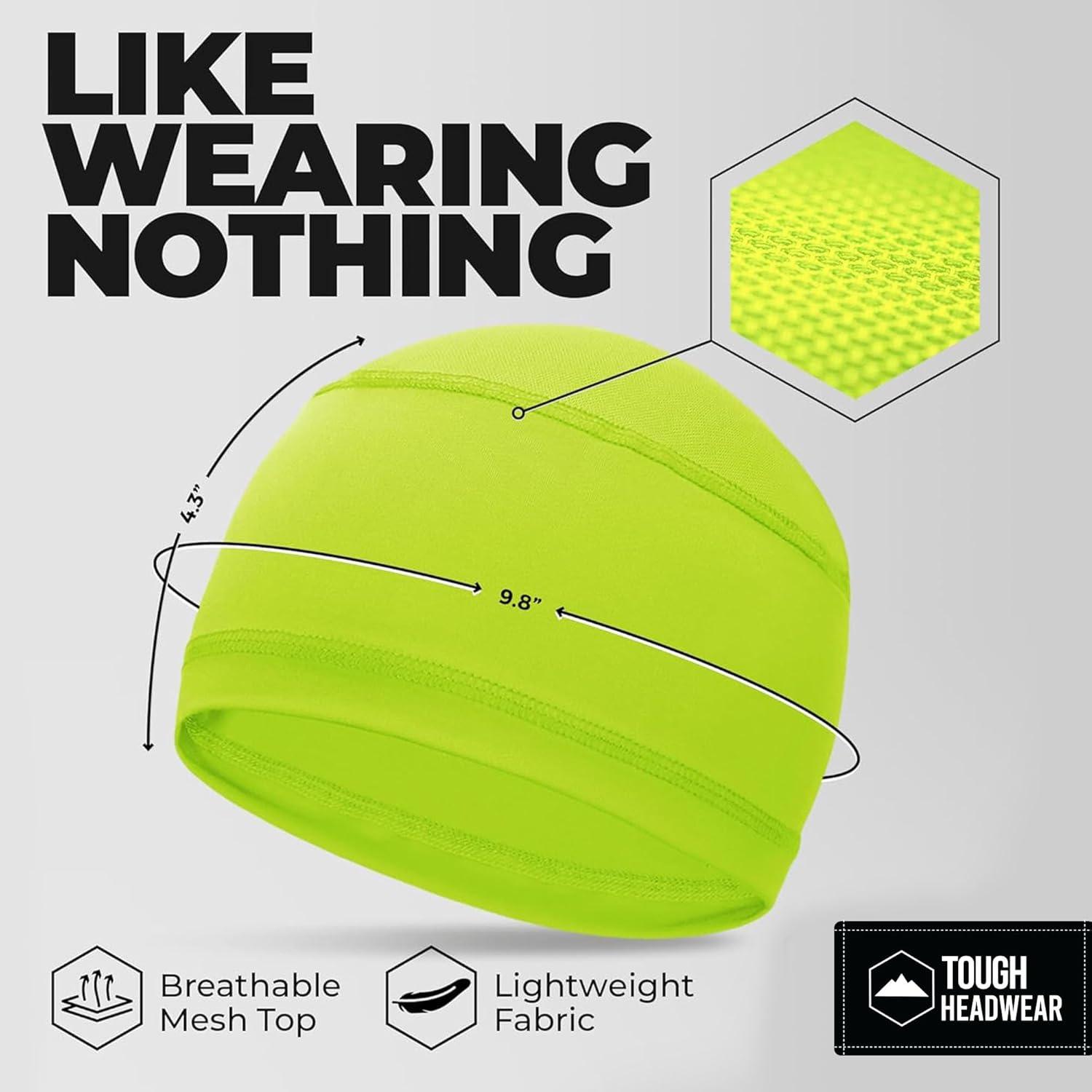 imageCooling Skull Cap for Men  Hard Hat Liner Cycling Cap Head Caps for Men Helmet Liner for MotorcycleHi Viz Yellow