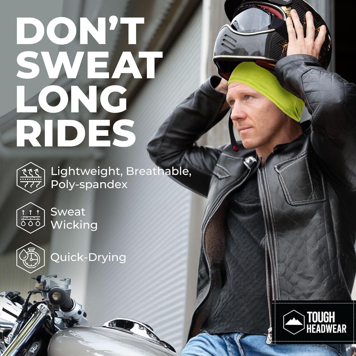 imageCooling Skull Cap for Men  Hard Hat Liner Cycling Cap Head Caps for Men Helmet Liner for MotorcycleHi Viz Yellow