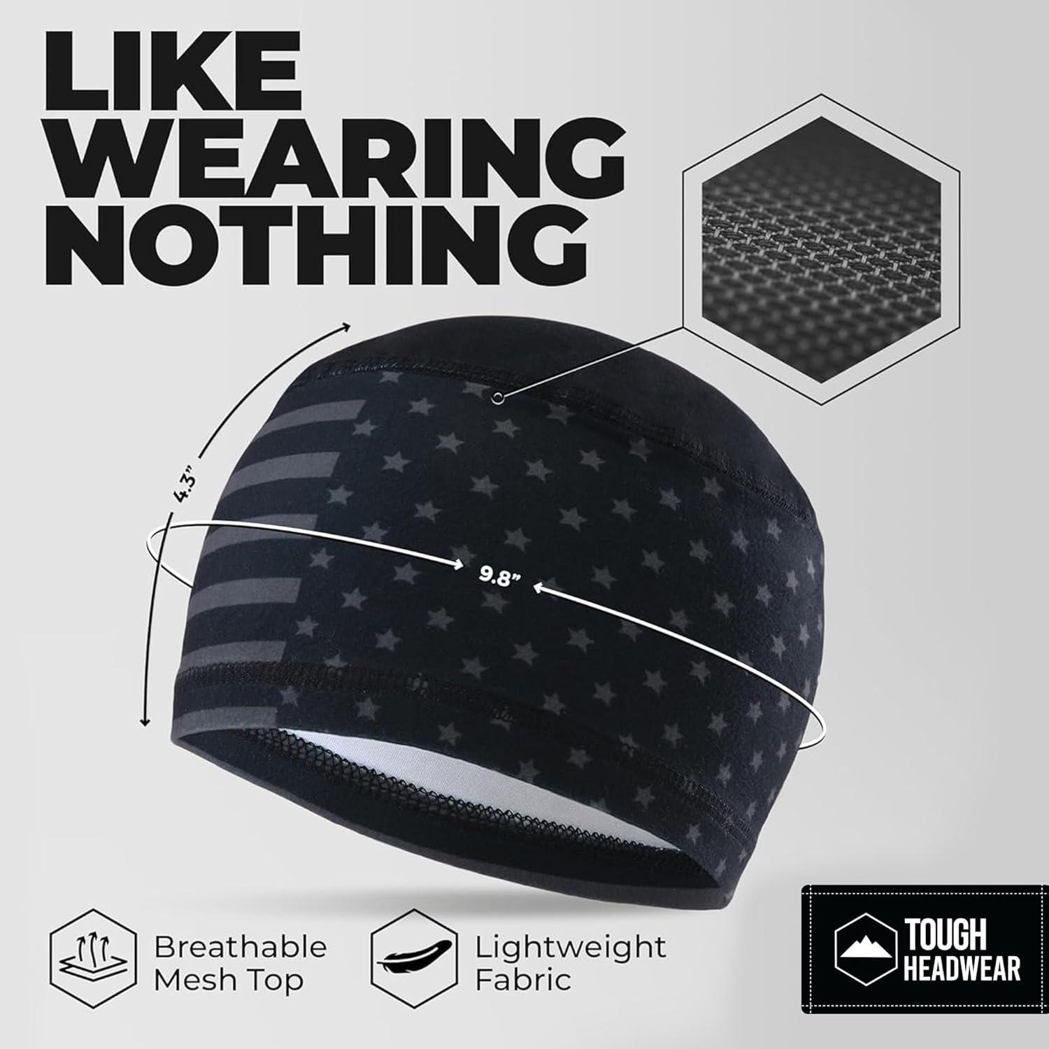 imageCooling Skull Cap for Men  Hard Hat Liner Cycling Cap Head Caps for Men Helmet Liner for MotorcycleUs Flag Gray