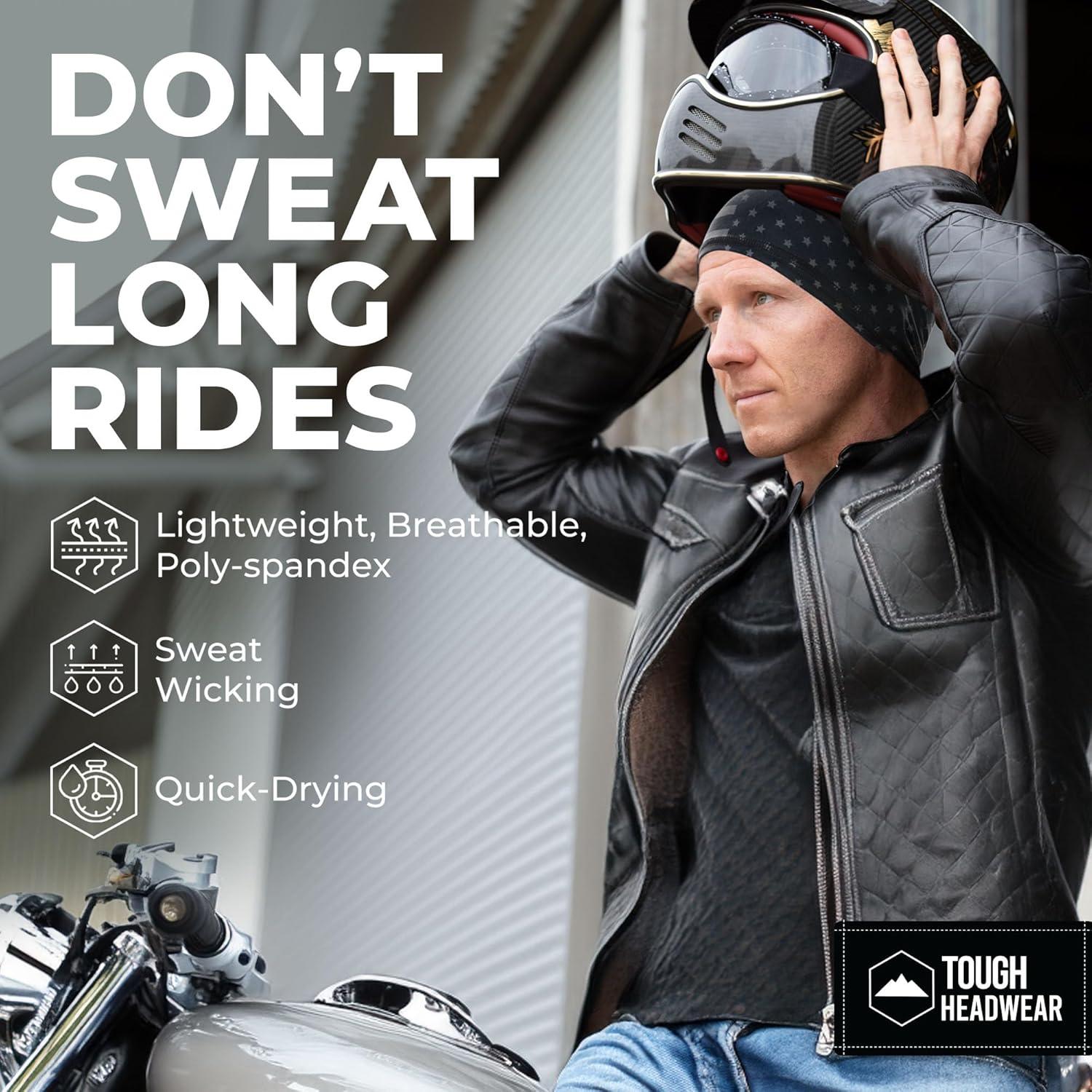 imageCooling Skull Cap for Men  Hard Hat Liner Cycling Cap Head Caps for Men Helmet Liner for MotorcycleUs Flag Gray