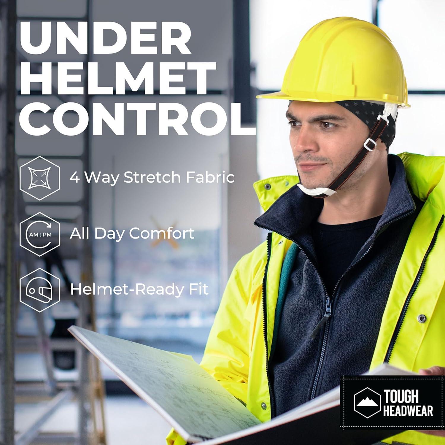 imageCooling Skull Cap for Men  Hard Hat Liner Cycling Cap Head Caps for Men Helmet Liner for MotorcycleUs Flag Gray