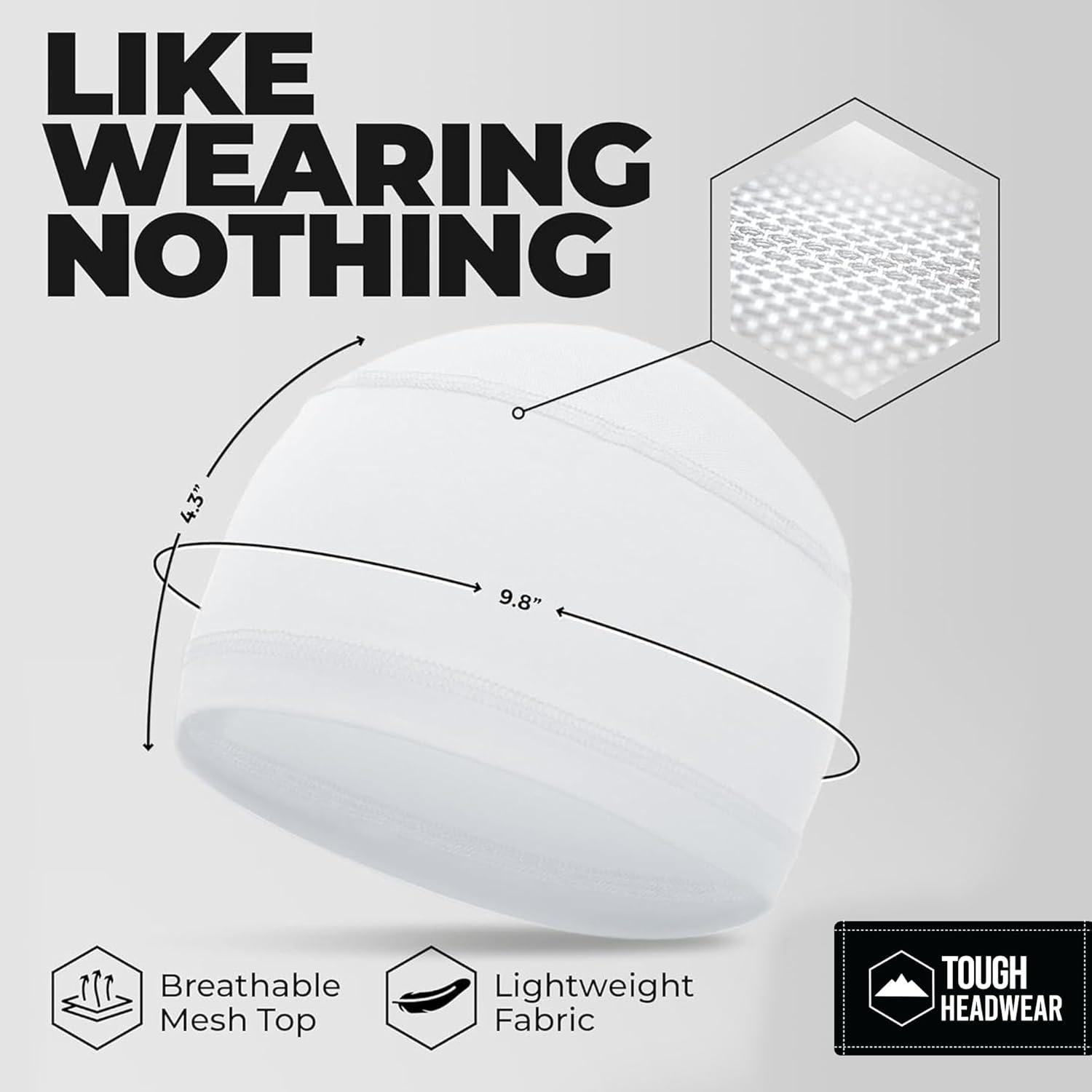 imageCooling Skull Cap for Men  Hard Hat Liner Cycling Cap Head Caps for Men Helmet Liner for MotorcycleWhite