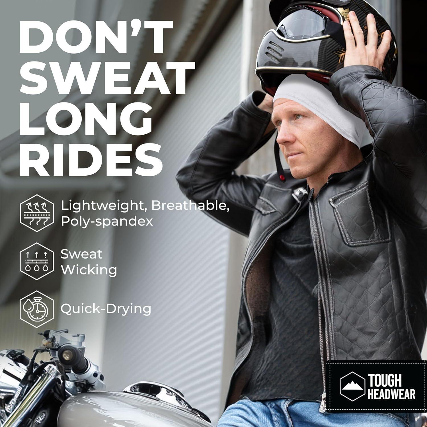 imageCooling Skull Cap for Men  Hard Hat Liner Cycling Cap Head Caps for Men Helmet Liner for MotorcycleWhite