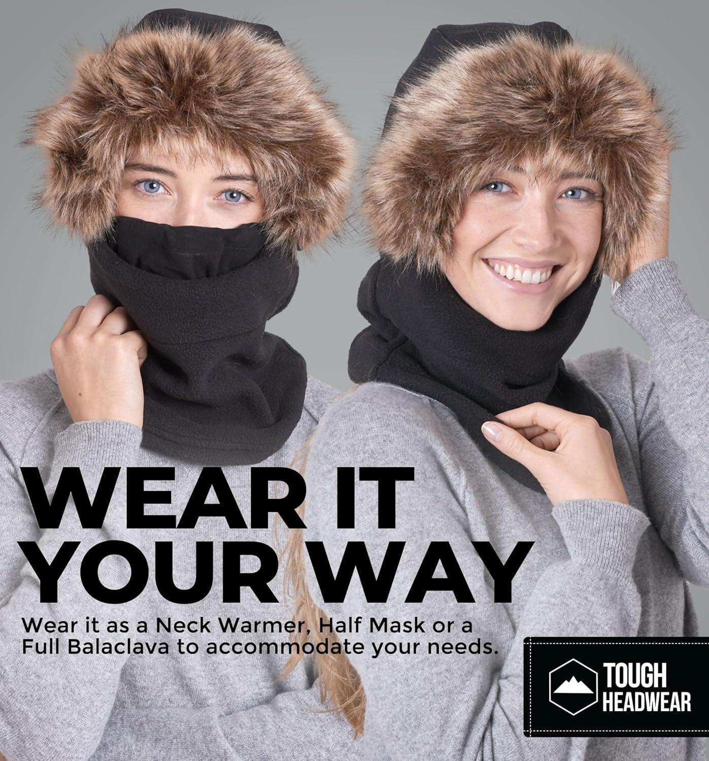 imageFleece Balaclava Ski Mask  Winter Face Mask for Men ampamp Women  Face Cover for Extreme Cold Weather Gear Skiing SnowboardingHeavyweight Fleece Fur