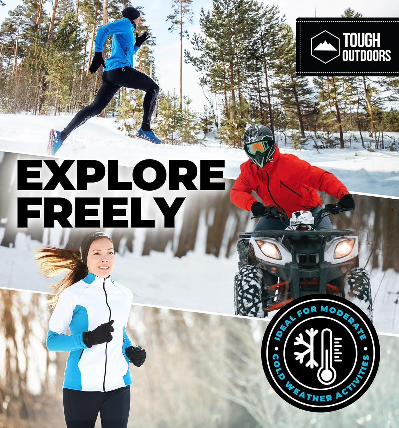 imageFleece Gloves with Touchscreen  Warm Mens ampamp Womens Winter Gloves  Thermal Fleece Lined Gloves Cold Weather for RunningBlack