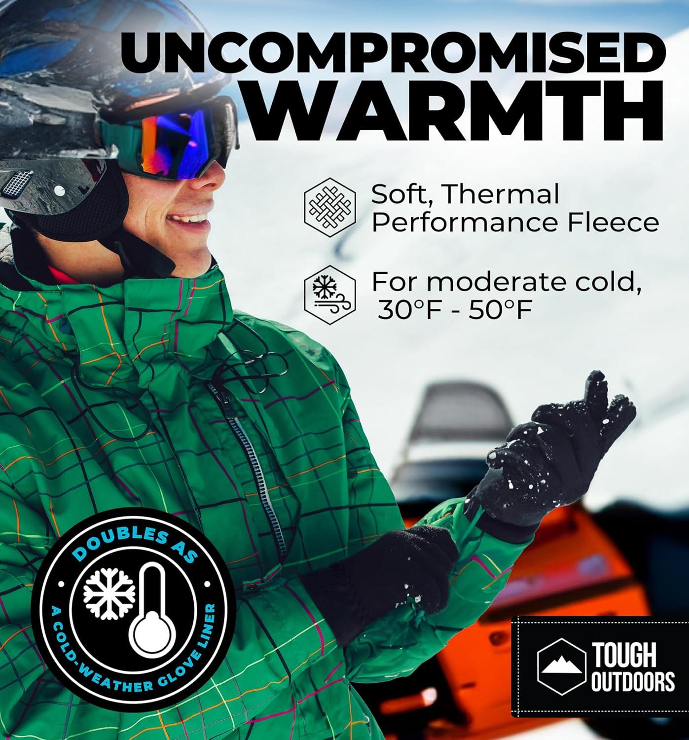 imageFleece Gloves with Touchscreen  Warm Mens ampamp Womens Winter Gloves  Thermal Fleece Lined Gloves Cold Weather for RunningBlack