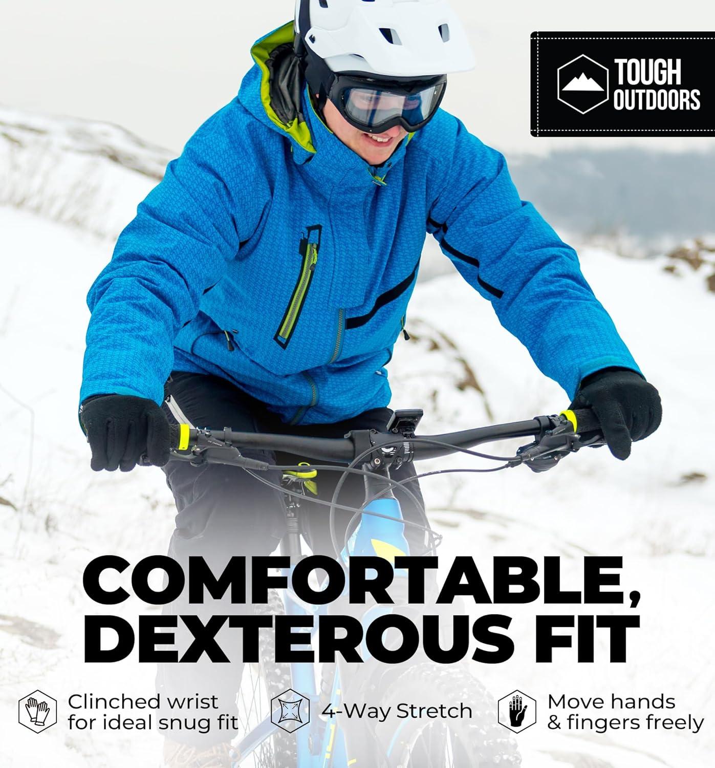 imageFleece Gloves with Touchscreen  Warm Mens ampamp Womens Winter Gloves  Thermal Fleece Lined Gloves Cold Weather for RunningBlack