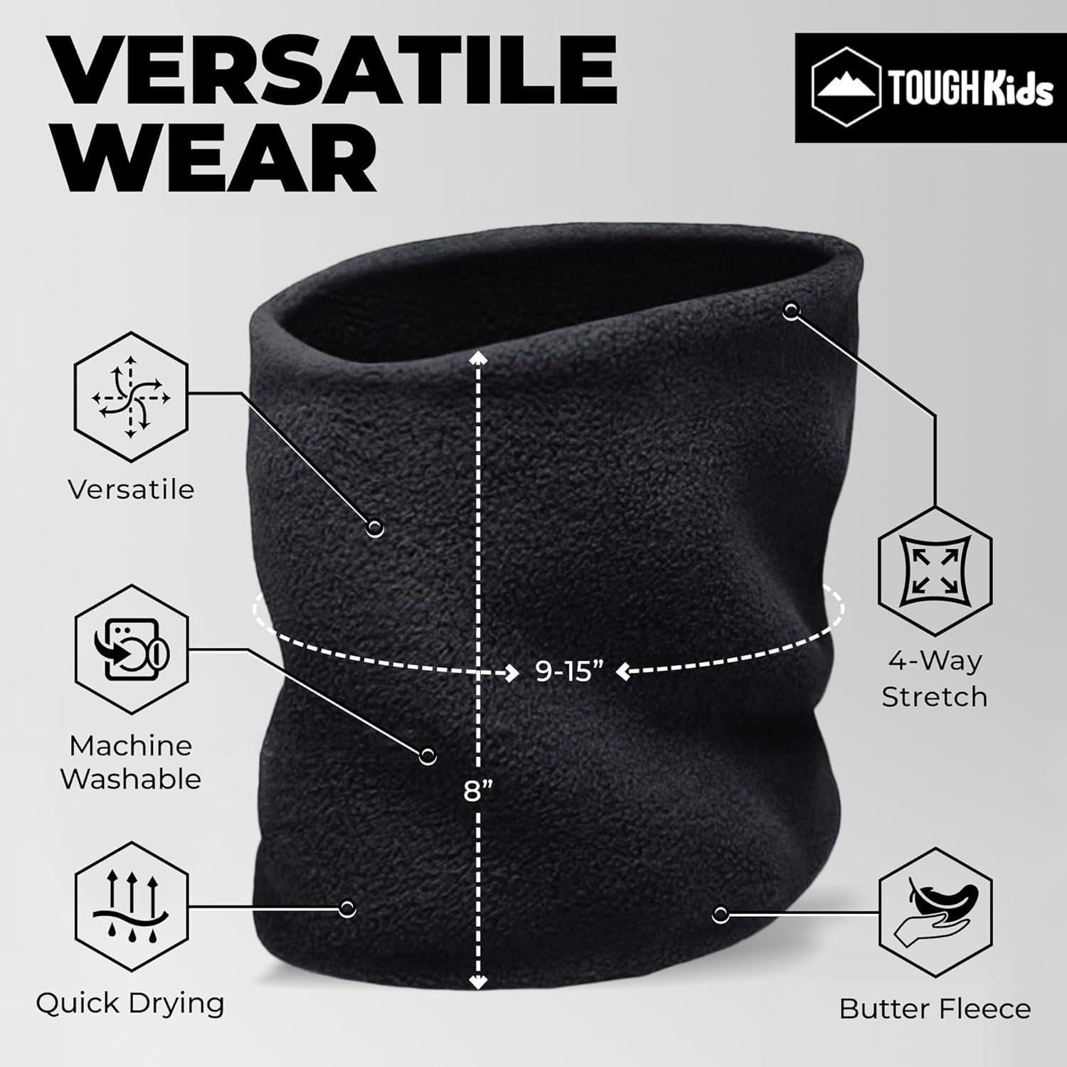 imageFleece Kids ampamp Toddler Neck Warmer ampamp Scarf  Winter Ski Neck GaiterBlack