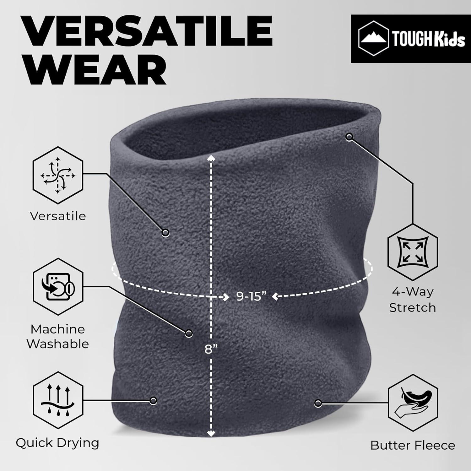 imageFleece Kids ampamp Toddler Neck Warmer ampamp Scarf  Winter Ski Neck GaiterGray