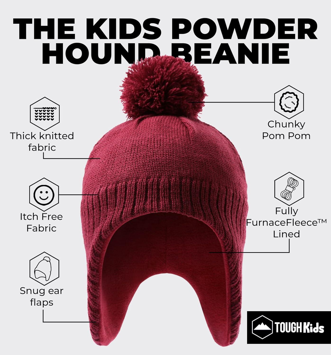 imageKids Winter Hat  Beanies for Boys ampamp Girls Toddler Winter Hat With Ear FlapsDeep Red