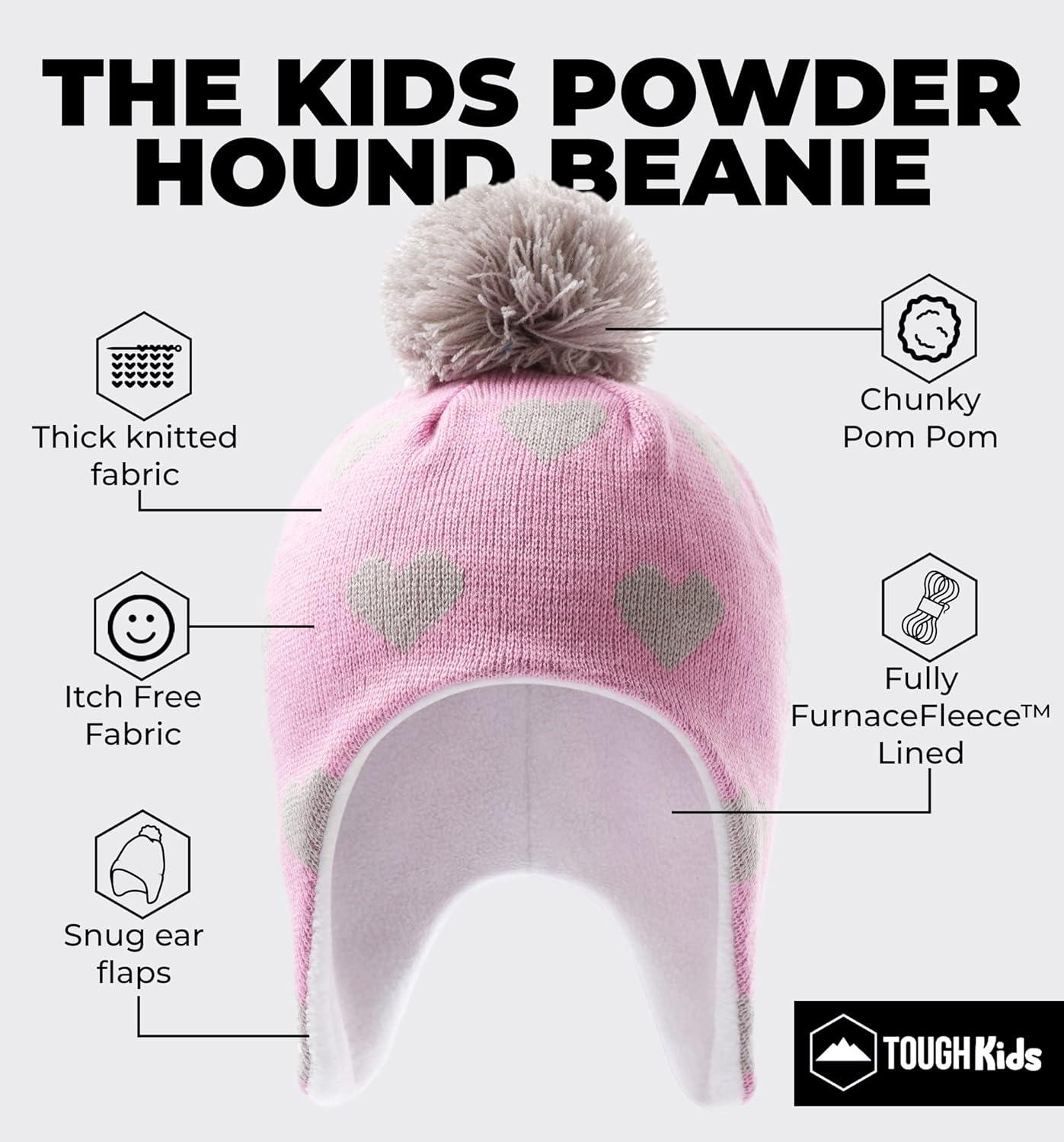 imageKids Winter Hat  Beanies for Boys ampamp Girls Toddler Winter Hat With Ear FlapsHearts