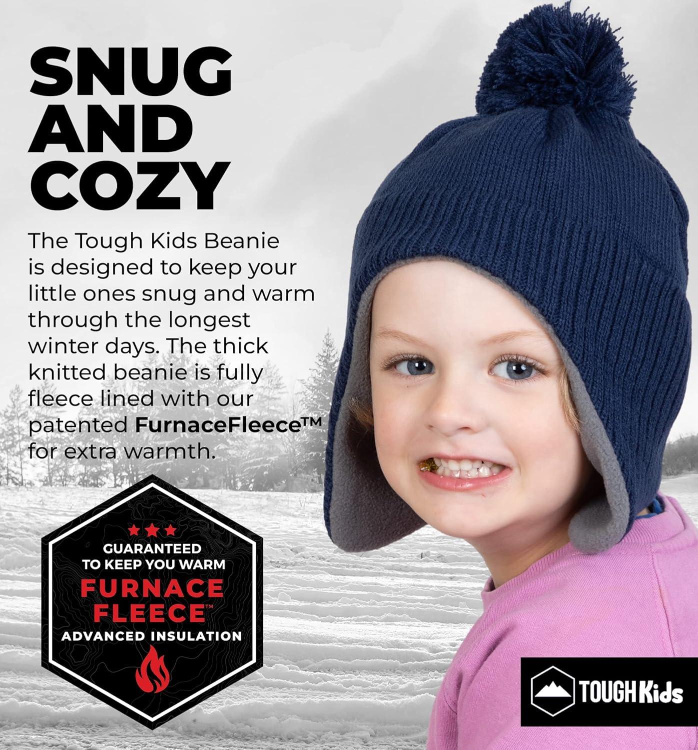 imageKids Winter Hat  Beanies for Boys ampamp Girls Toddler Winter Hat With Ear FlapsNavy Blue