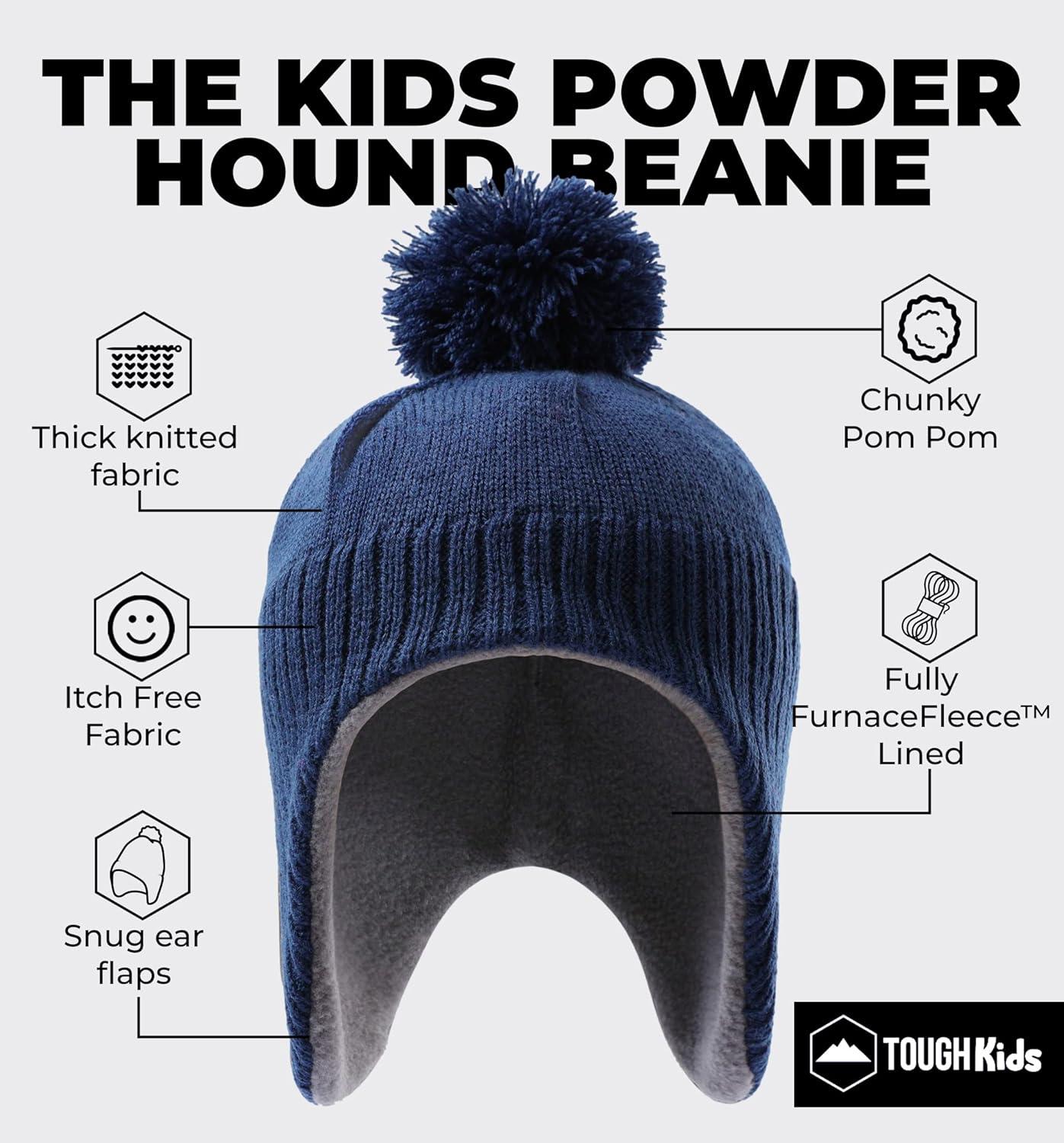 imageKids Winter Hat  Beanies for Boys ampamp Girls Toddler Winter Hat With Ear FlapsNavy Blue