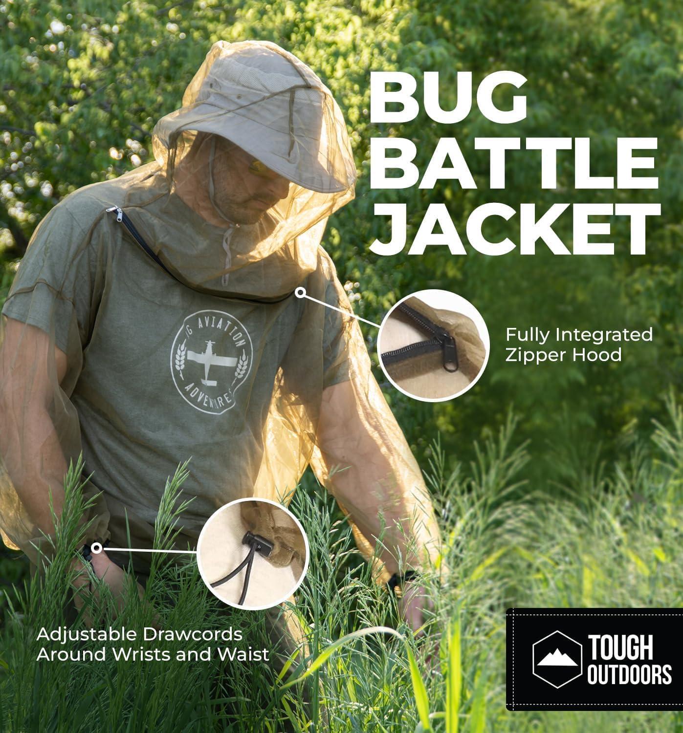 imageMosquito Jacket  Bug Jacket with Hood for Men and Women  Mosquito Net for Gardening ampamp Outdoor Protection from Bugs Flies Gnats NoSeeUms ampamp MidgesJacket Only
