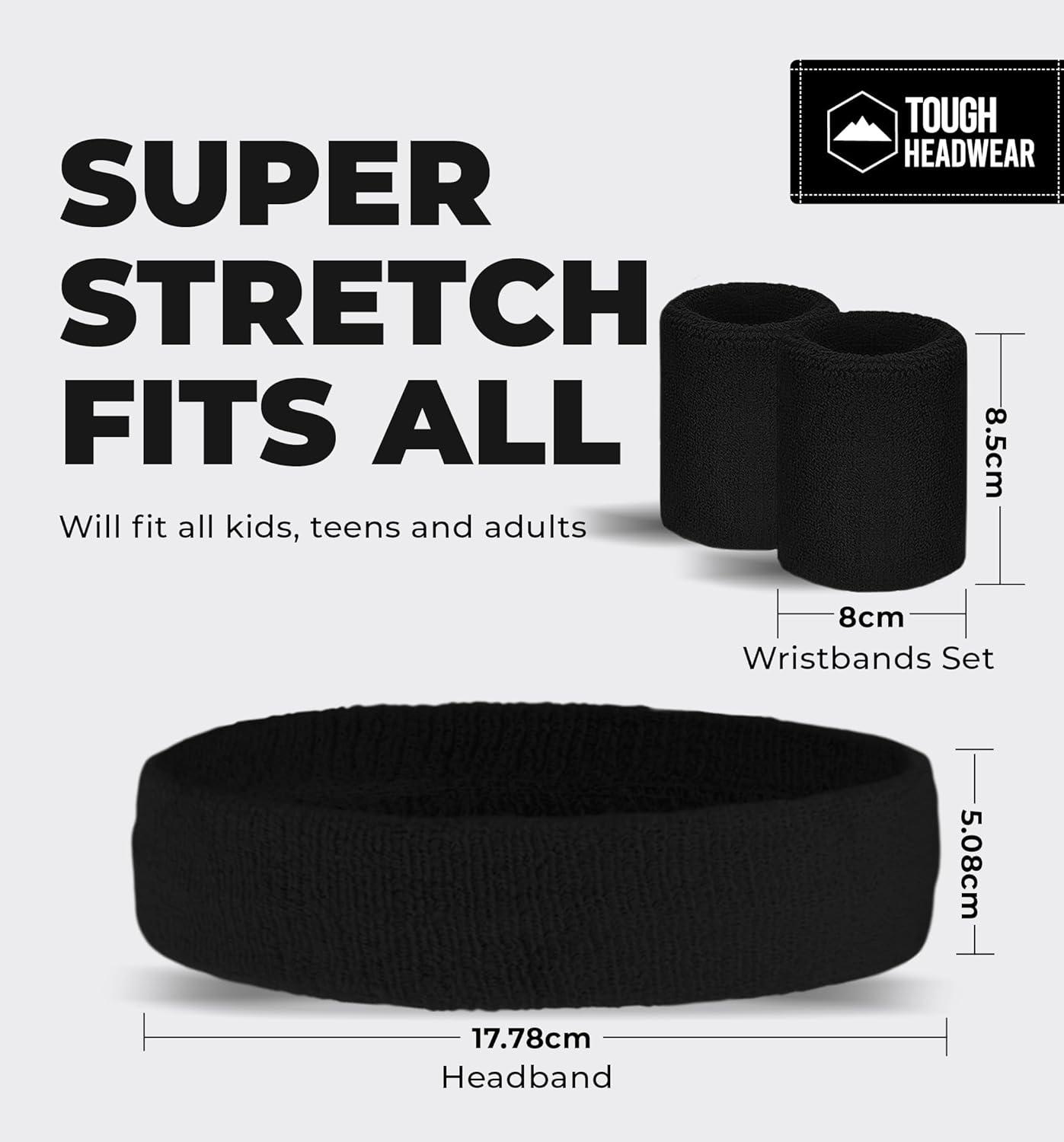 imageRunning Headbands for Men and Women  Athletic Sweatband  Terry Cloth Bands for Basketball Tennis Football Gym Running Cosplay ampamp Costumesblack