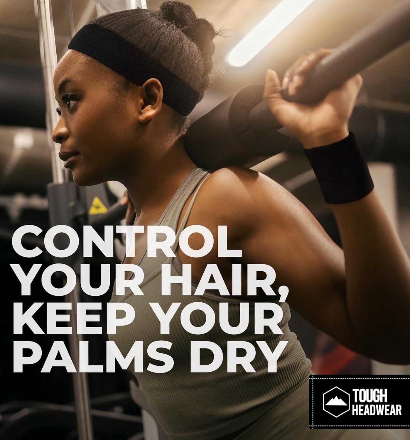 imageRunning Headbands for Men and Women  Athletic Sweatband  Terry Cloth Bands for Basketball Tennis Football Gym Running Cosplay ampamp Costumesblack