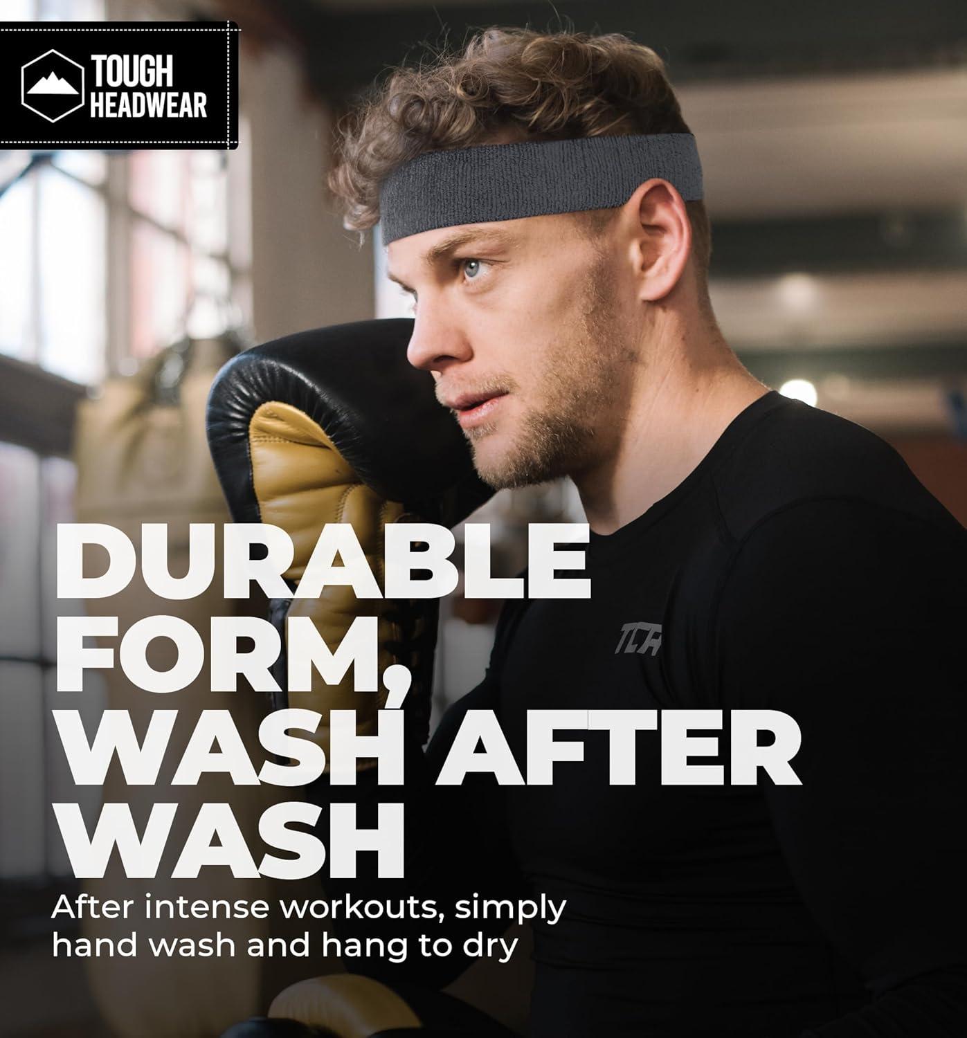 imageRunning Headbands for Men and Women  Athletic Sweatband  Terry Cloth Bands for Basketball Tennis Football Gym Running Cosplay ampamp Costumesdark grey