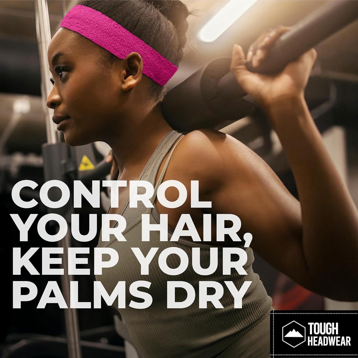 imageRunning Headbands for Men and Women  Athletic Sweatband  Terry Cloth Bands for Basketball Tennis Football Gym Running Cosplay ampamp Costumespink