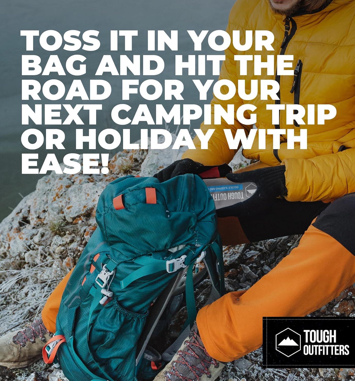 imageSleeping Bag Liner  Adult Sleep Sack ampamp Travel Sheets for Hotel  Travel Sleep Sack Camping Sleeping Bag Liners for Cold WeatherDouble Fits 2 People  Gray with Zipper