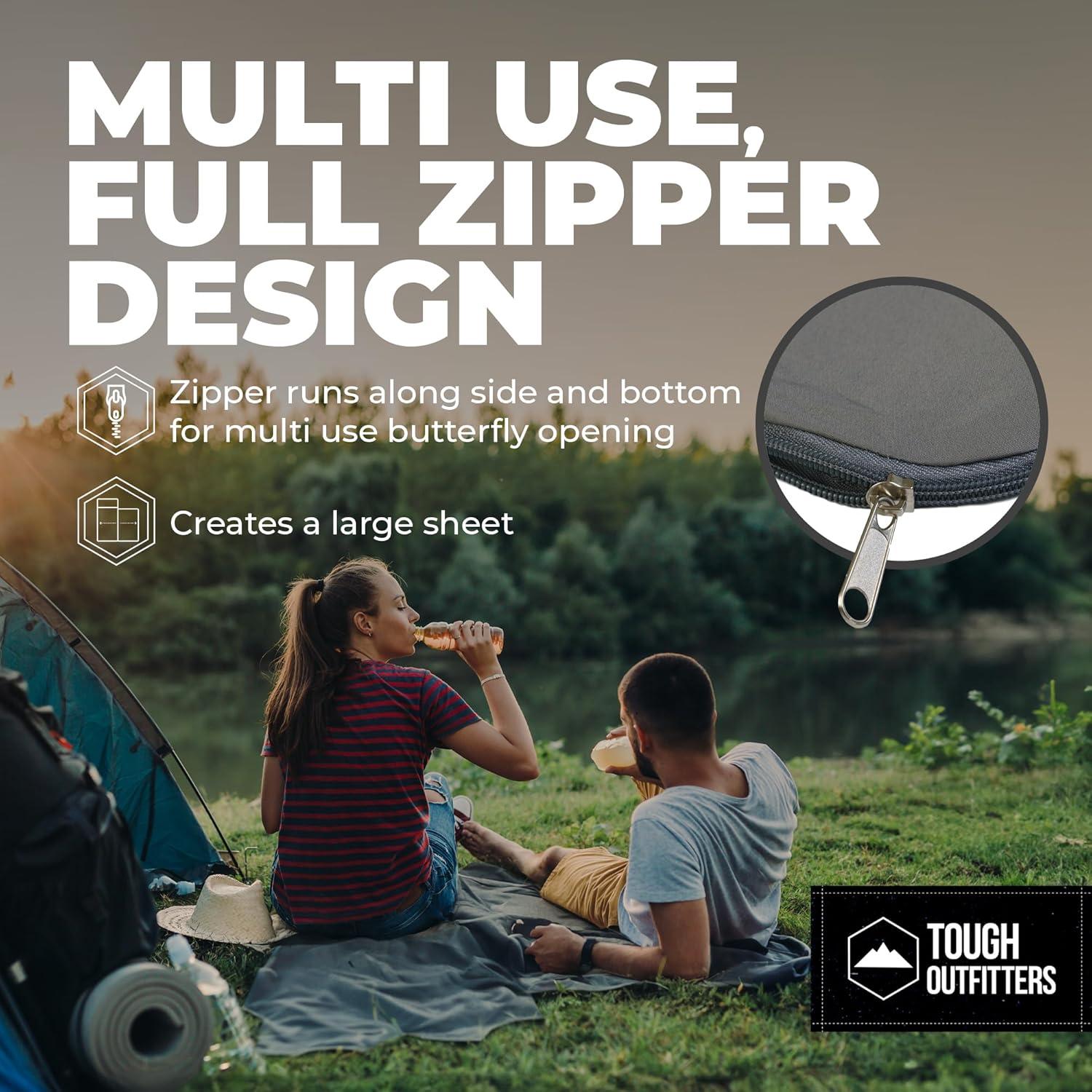 imageSleeping Bag Liner  Adult Sleep Sack ampamp Travel Sheets for Hotel  Travel Sleep Sack Camping Sleeping Bag Liners for Cold WeatherGray with Zipper