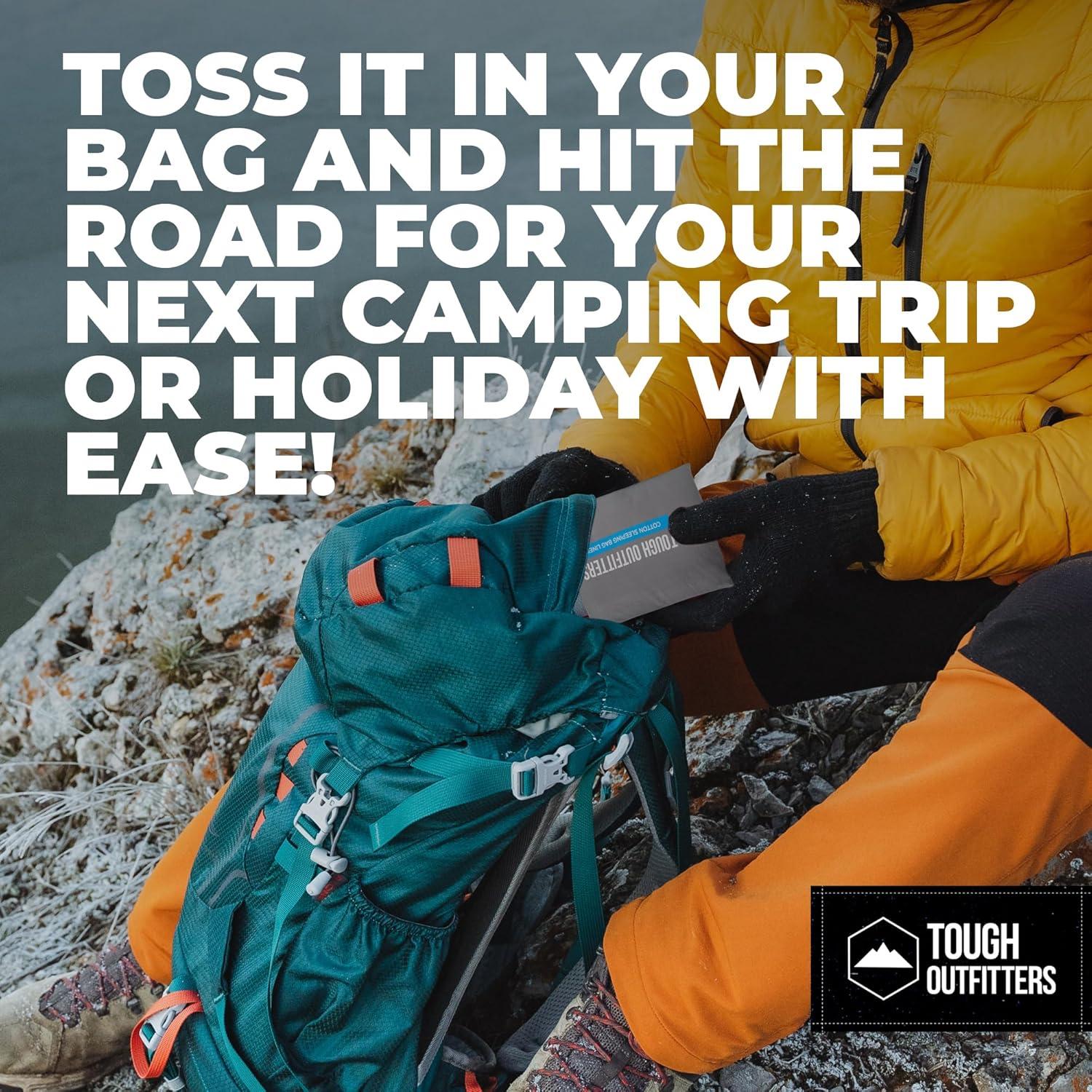 imageSleeping Bag Liner  Adult Sleep Sack ampamp Travel Sheets for Hotel  Travel Sleep Sack Camping Sleeping Bag Liners for Cold WeatherGray with Zipper